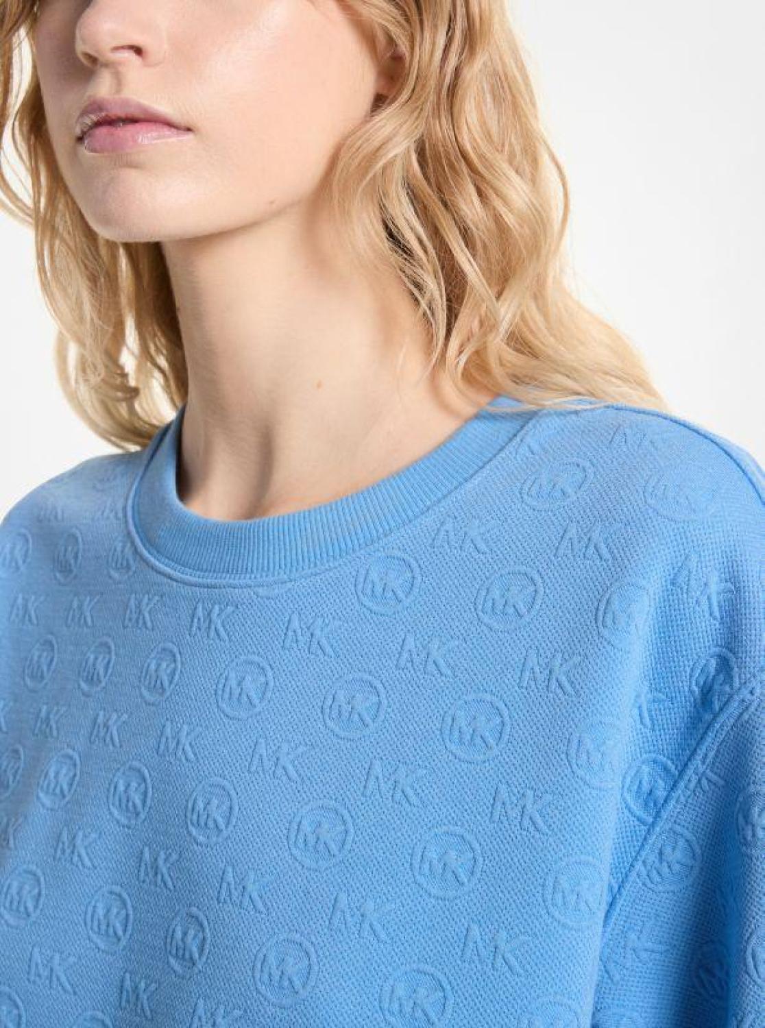 Logo Jacquard Knit Short-Sleeve Sweatshirt