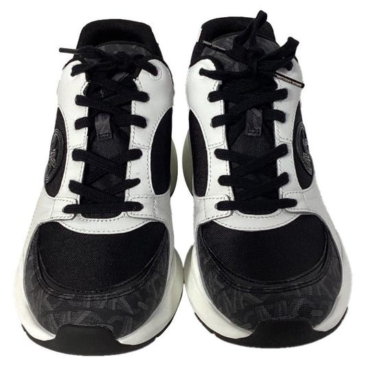 Zuma Empire Signature Logo and Mesh Trainer in Black and White Leather