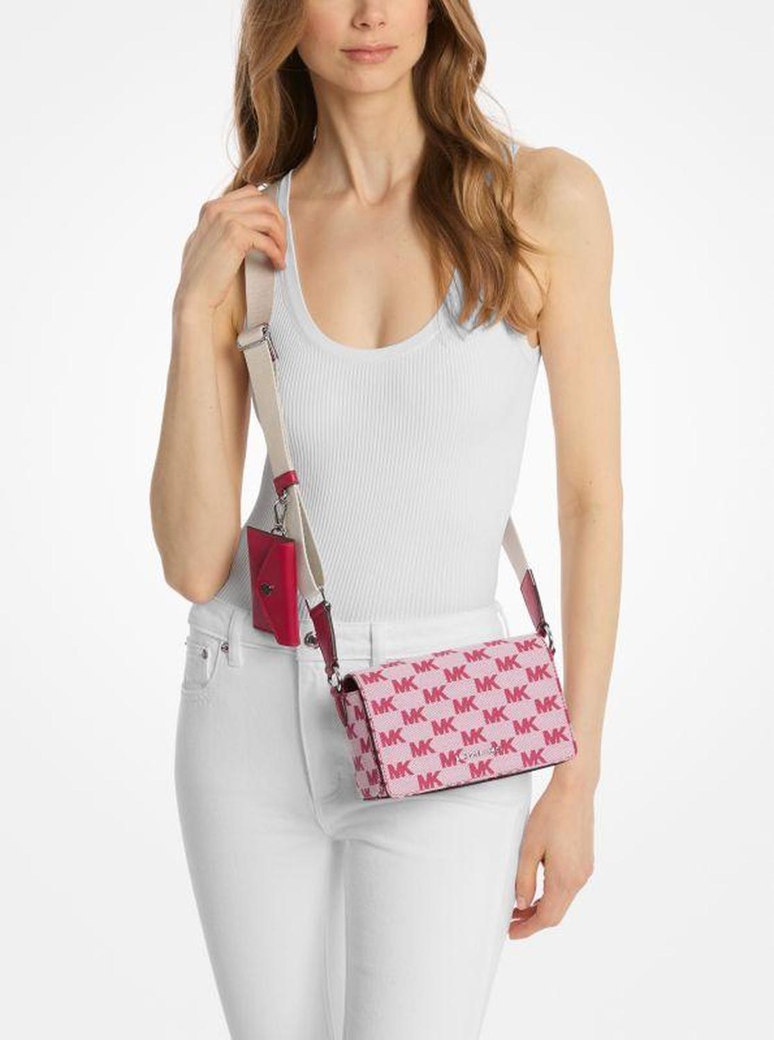 Vincent Small Logo Jacquard Crossbody Bag with Card Case