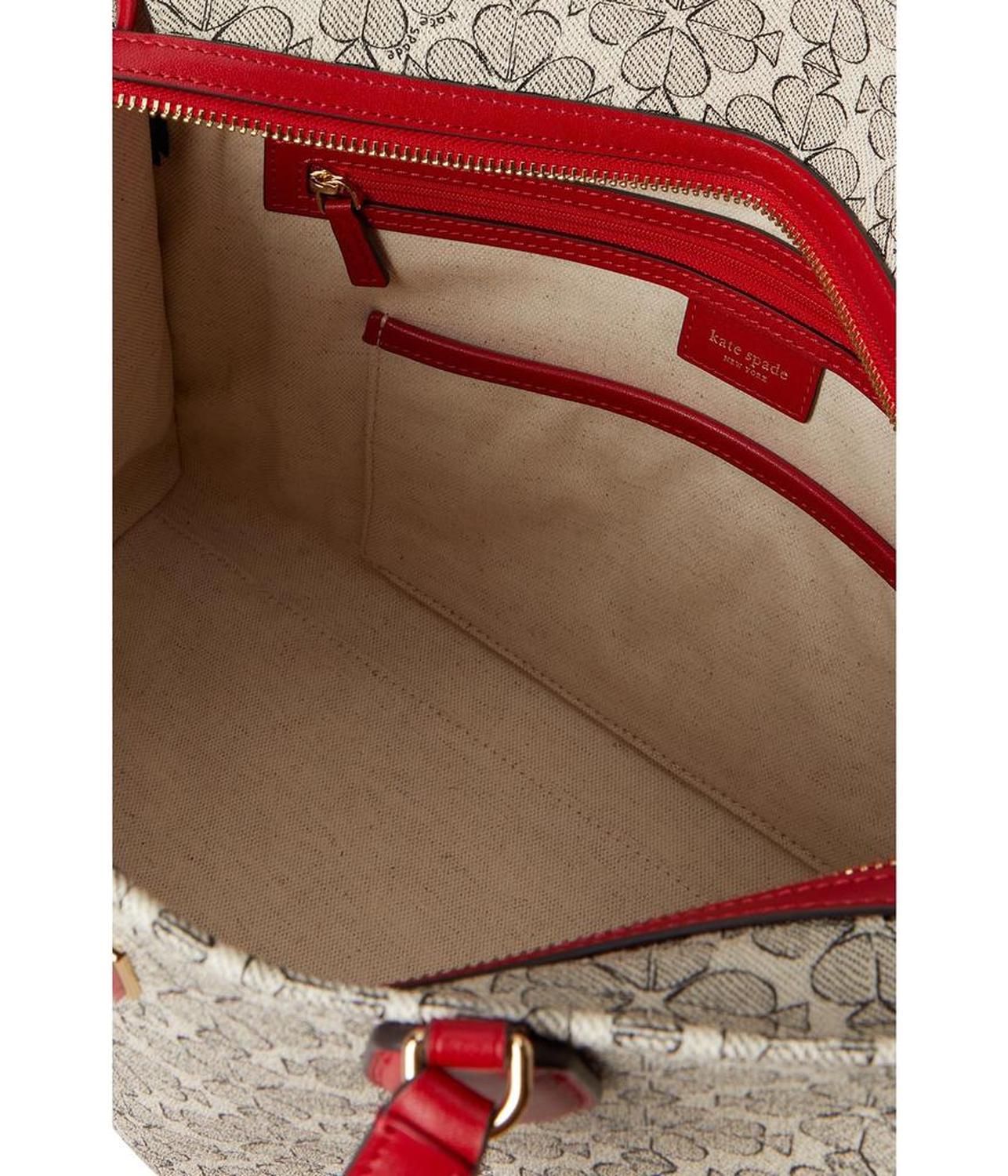 Spade Flower Coated Canvas Vday Spade Flower Coated Canvas Large Market Tote With Dangle