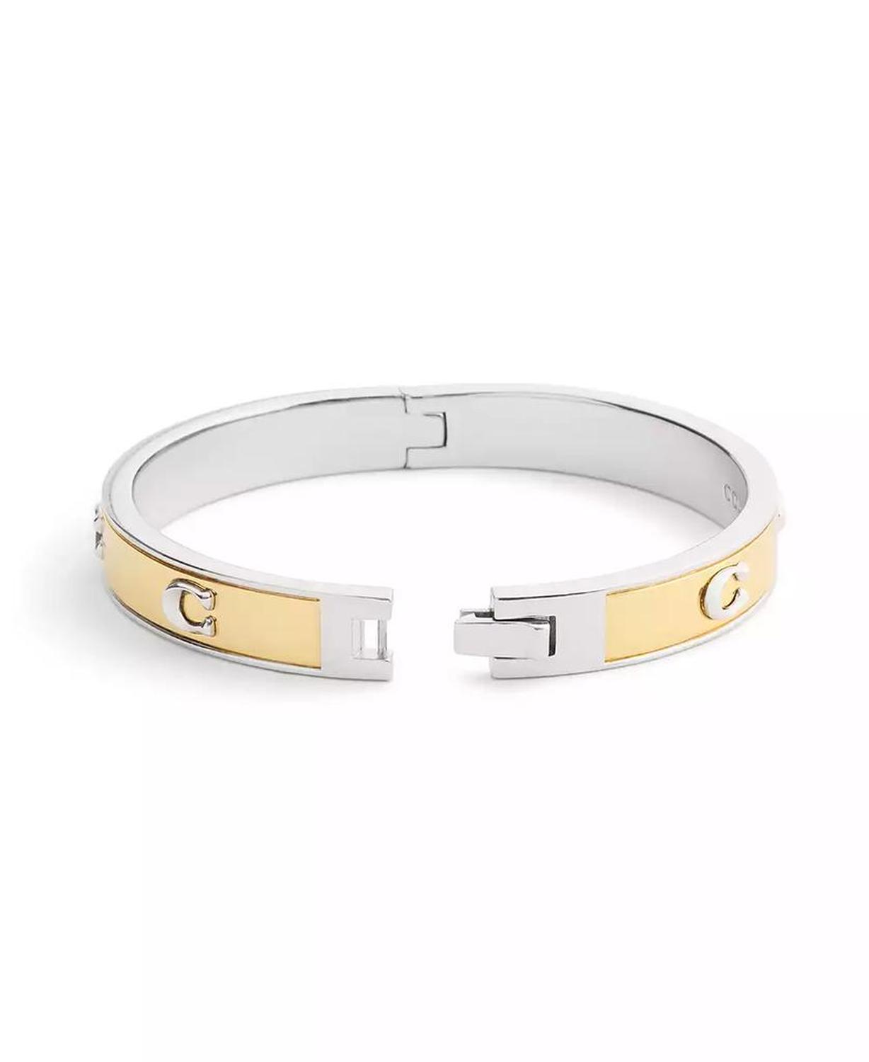 Two-Tone Signature C Bangle Bracelet