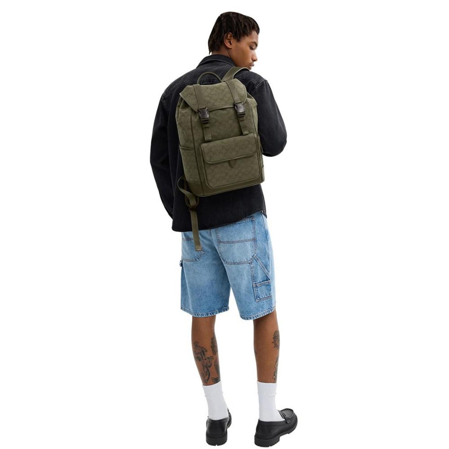 Men's League Flap In Signature Canvas Jacquard Backpack