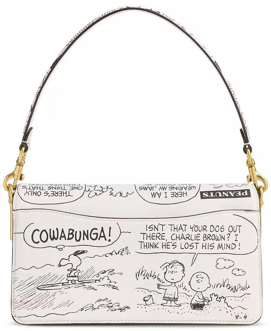 x Peanuts Tabby 26 Shoulder Bag with Newspaper Print