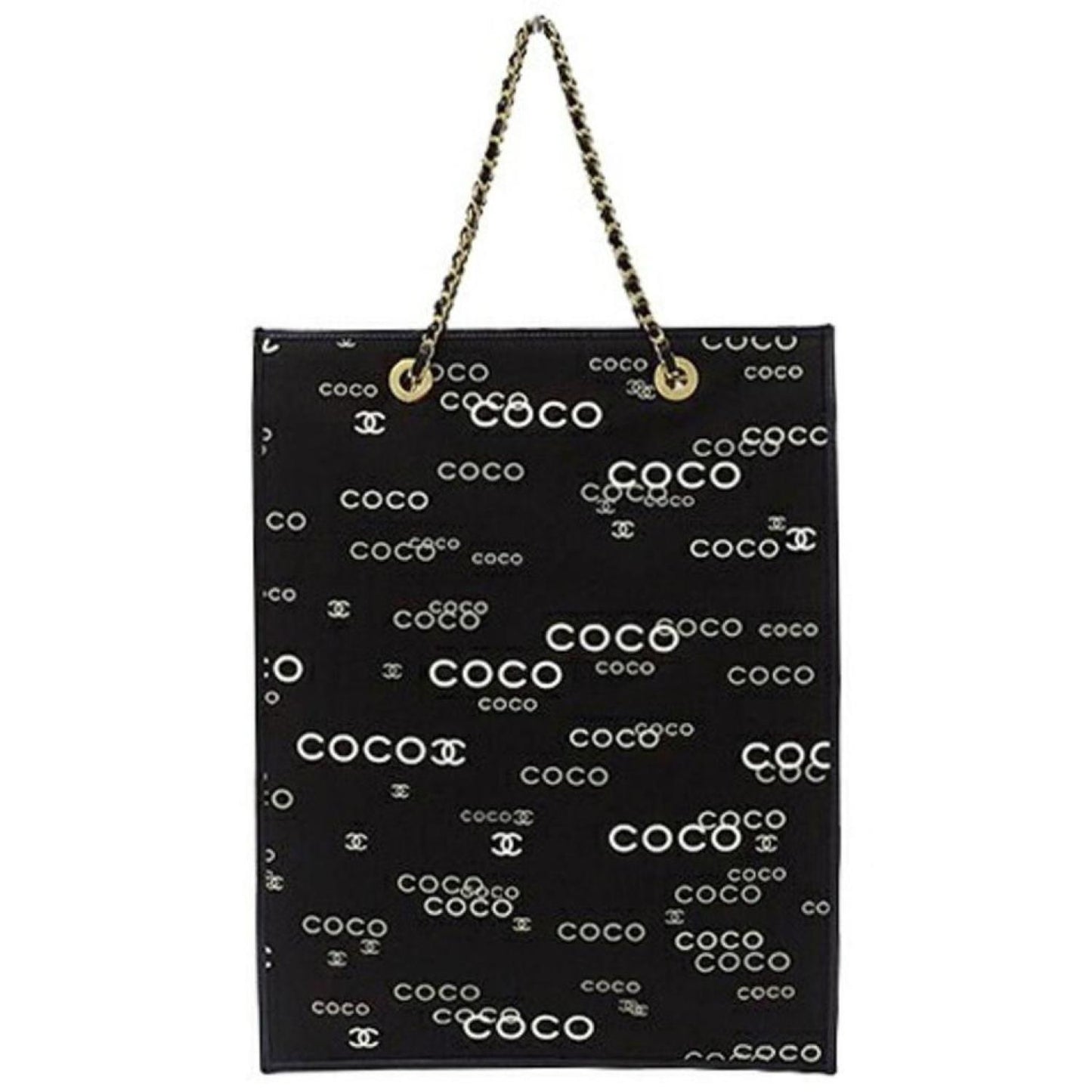 Chanel Coco Mark Canvas Tote Bag (Pre-Owned)