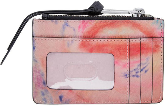 Pink Watercolor 'The Snapshot' Top-Zip Card Holder