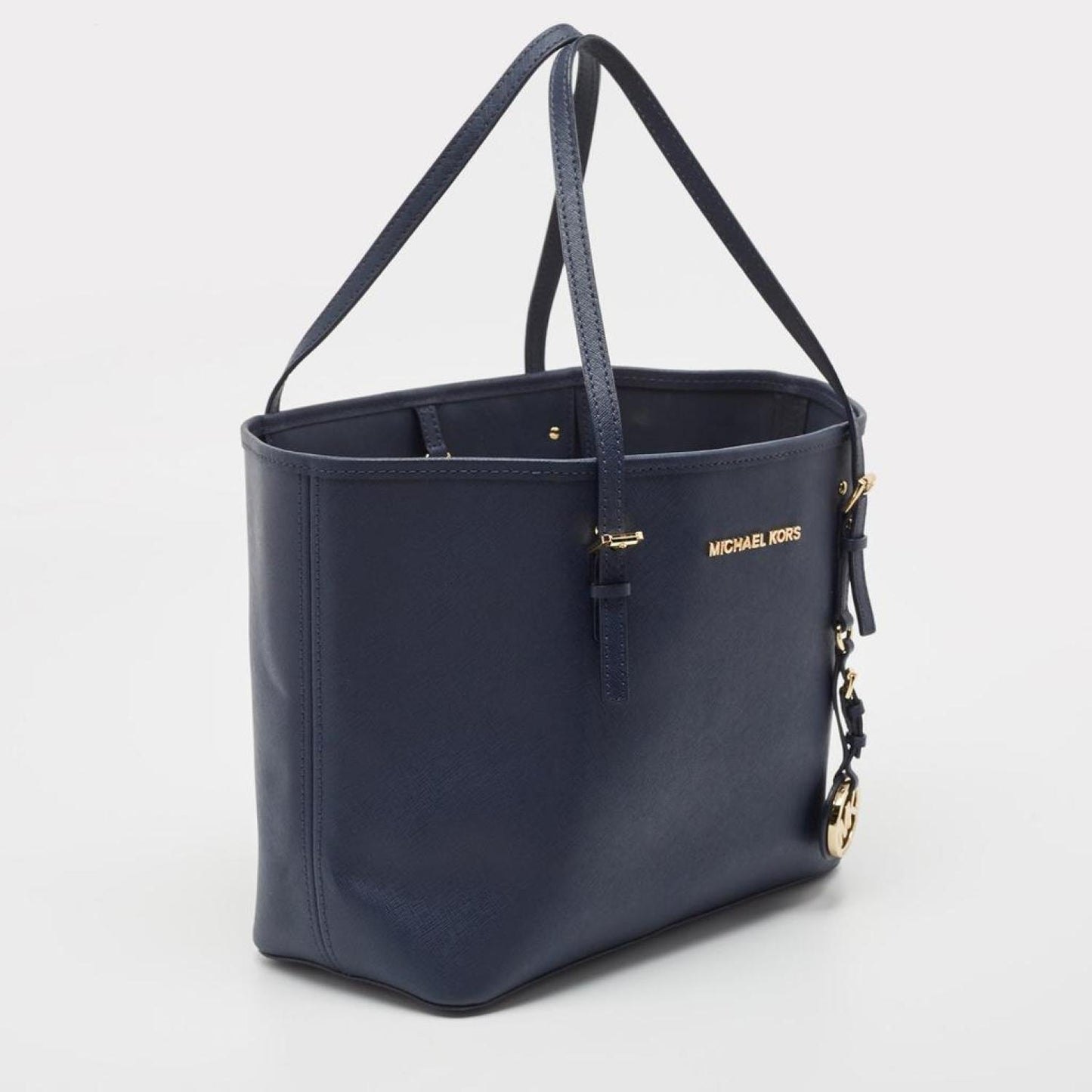 Michael Kors Dark Saffiano Leather Small Jet Set Travel Tote
