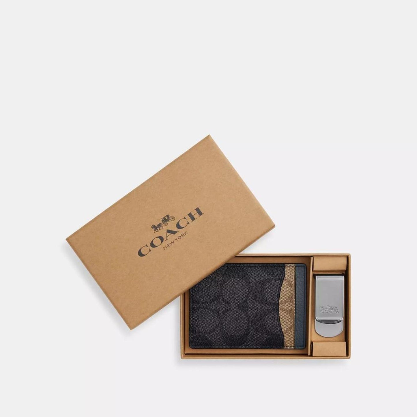 Coach Outlet Boxed 3 In 1 Card Case Gift Set In Colorblock Signature Canvas