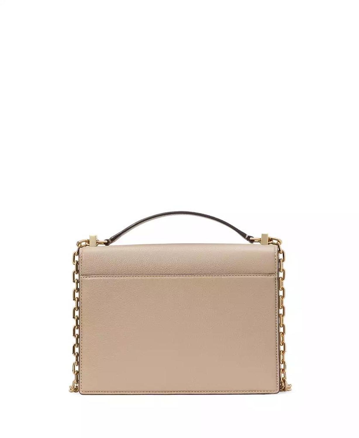 Deco Pebbled Leather Chain Shoulder Bag