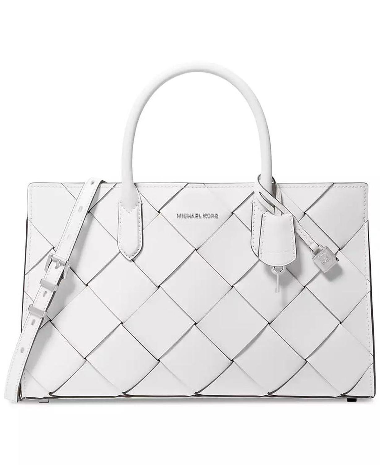 Scarlett Medium Woven Leather East West Satchel