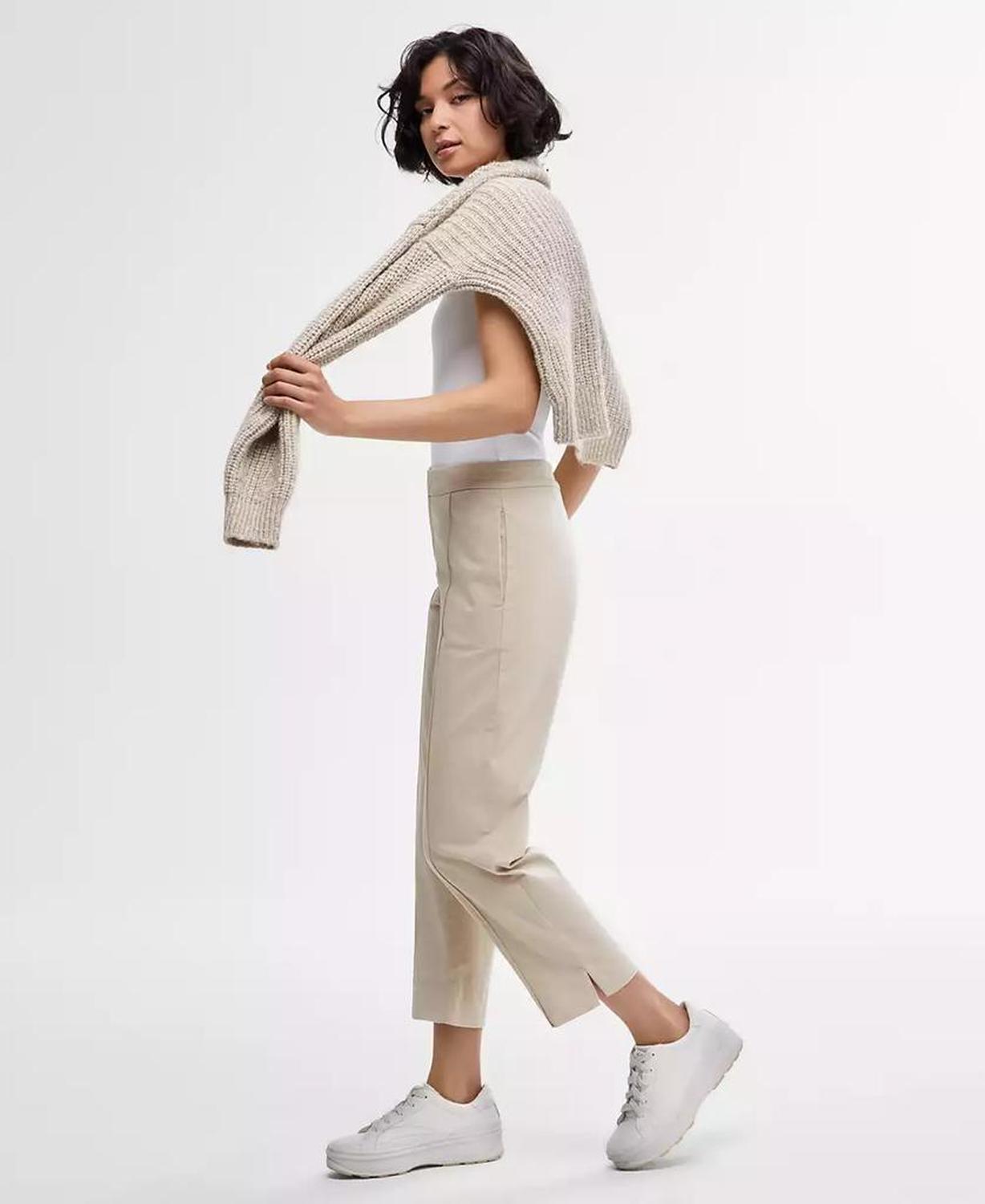 Women's Cotton-Blend Seamed Ankle Trousers