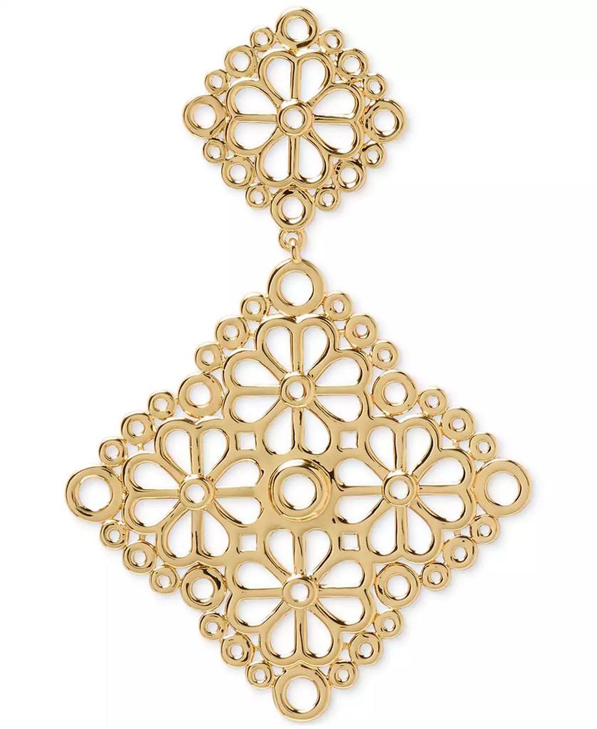 Spade Flower Lace Drop Earrings