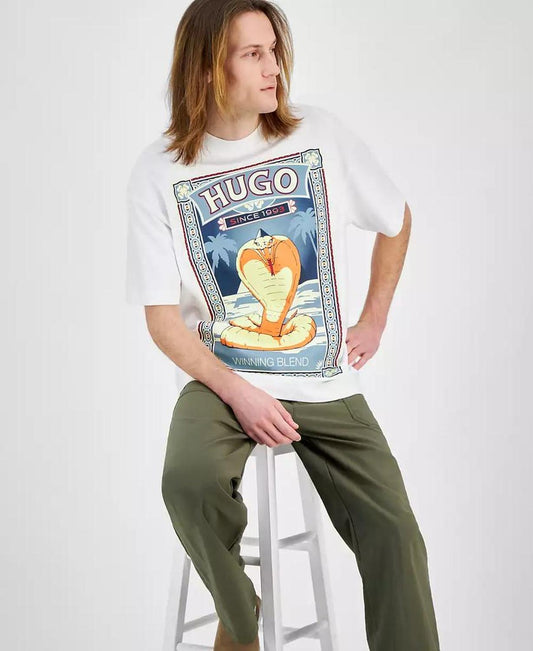 Men's Oversized Short Sleeve Crewneck Poster Graphic T-Shirt