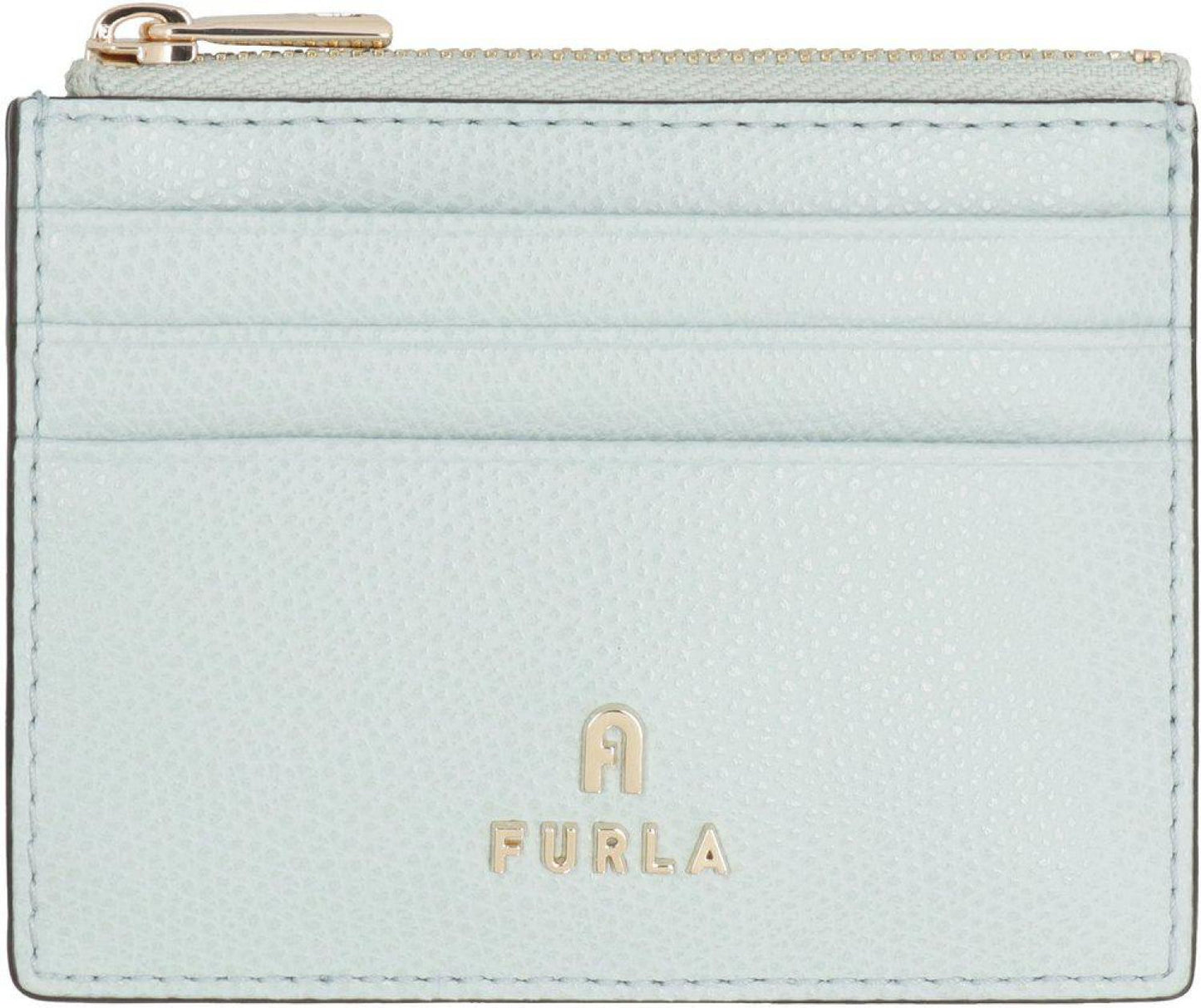 Furla Camelia Logo Plaque Zip-Up Small Card Holder