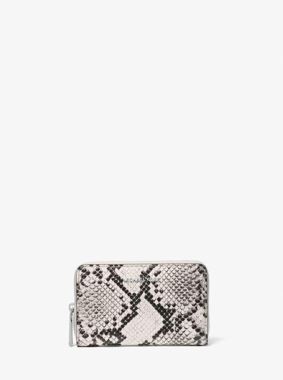 Jet Set Small Snake Embossed Leather Zip-Around Wallet