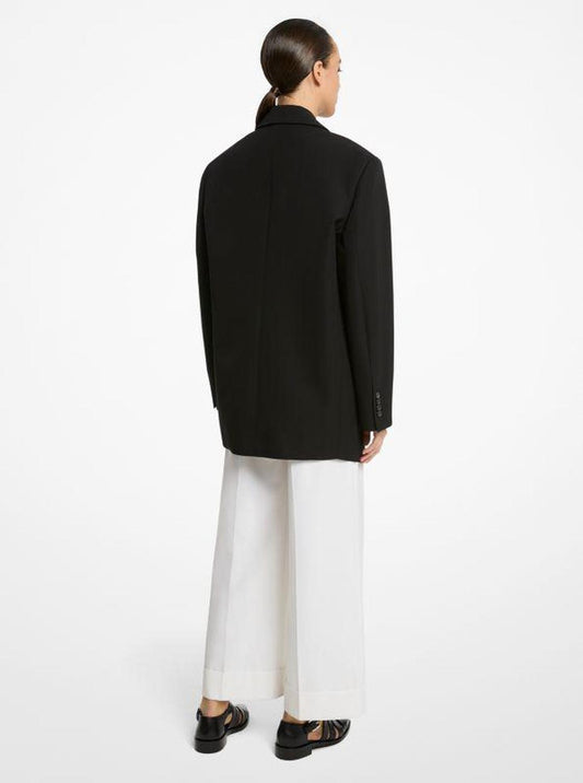 Oversized Wool and Cotton Gabardine Blazer