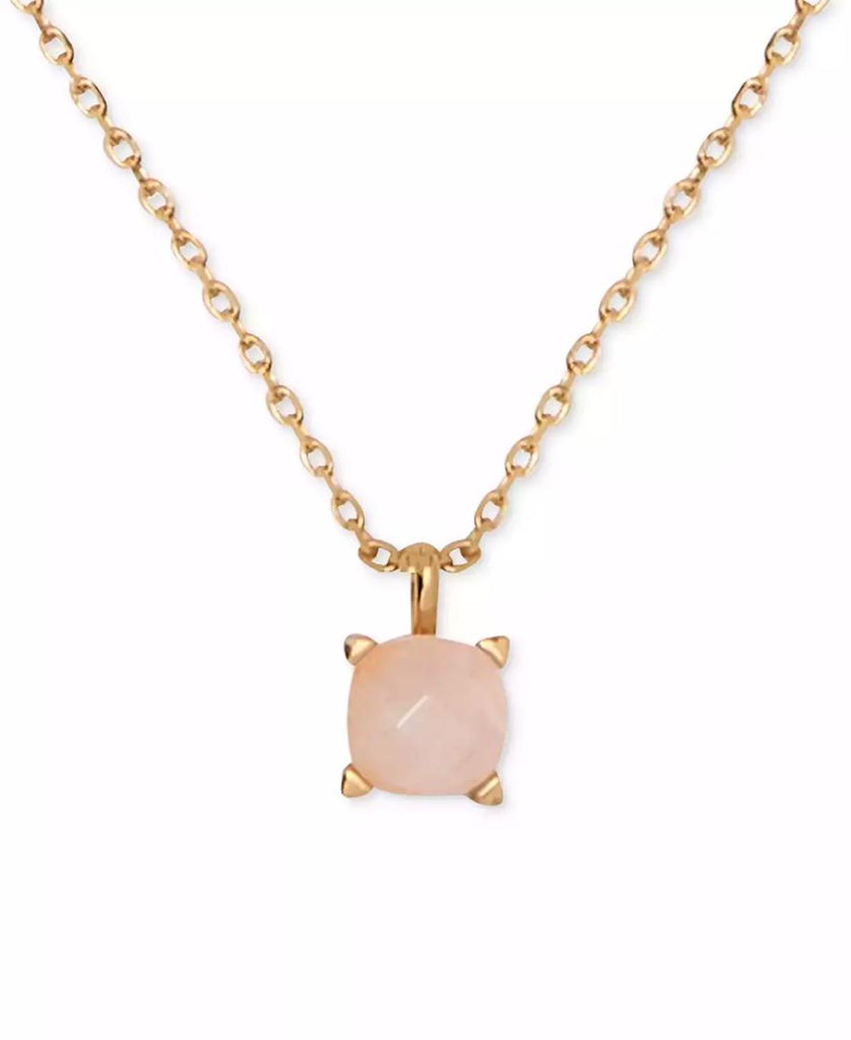 Gold-Tone Cubic Zirconia Pendant Necklace, 16" + 3" extender