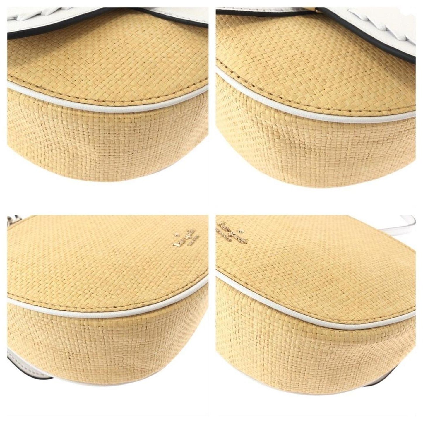 Leather Raffia Pochette Shoulder Bag (Pre-Owned)