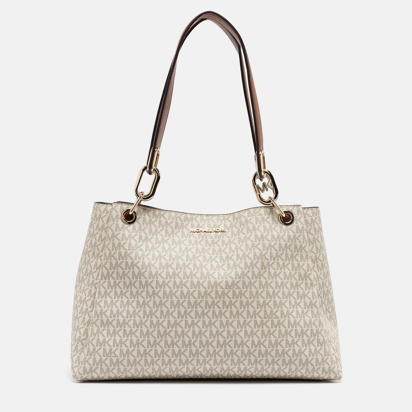 Michael Kors Signature Coated Canvas And Leather Trisha Tote