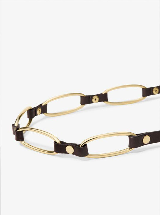 Chain Link Leather Belt