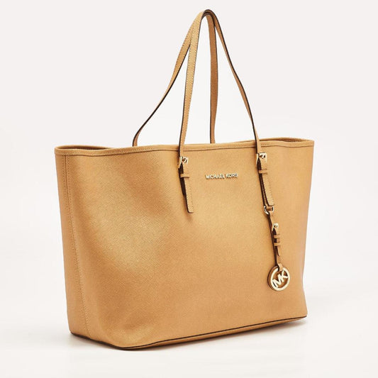 Michael Michael Kors Tan Leather Medium Jet Set Travel Tote