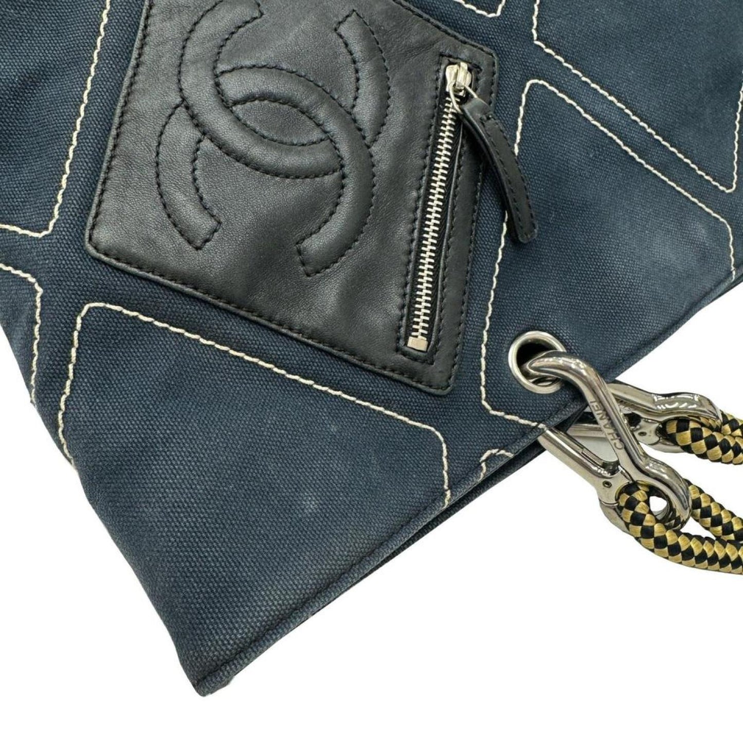 Chanel Coco Mark Canvas Tote Bag (Pre-Owned)