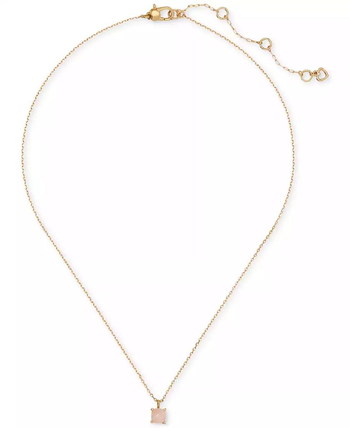 Gold-Tone Cubic Zirconia Pendant Necklace, 16" + 3" extender