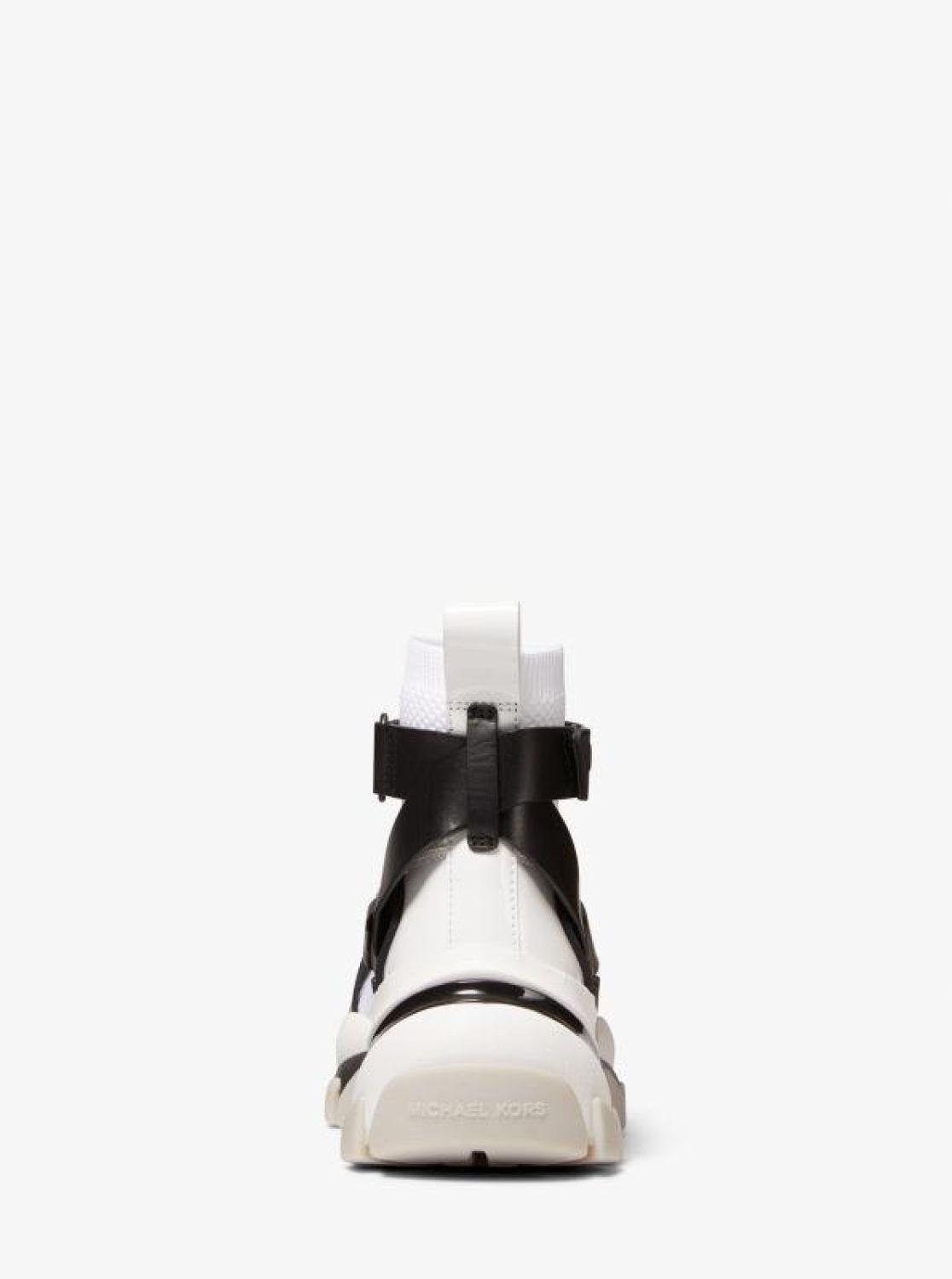 Nick Leather Strap Knit Trainer