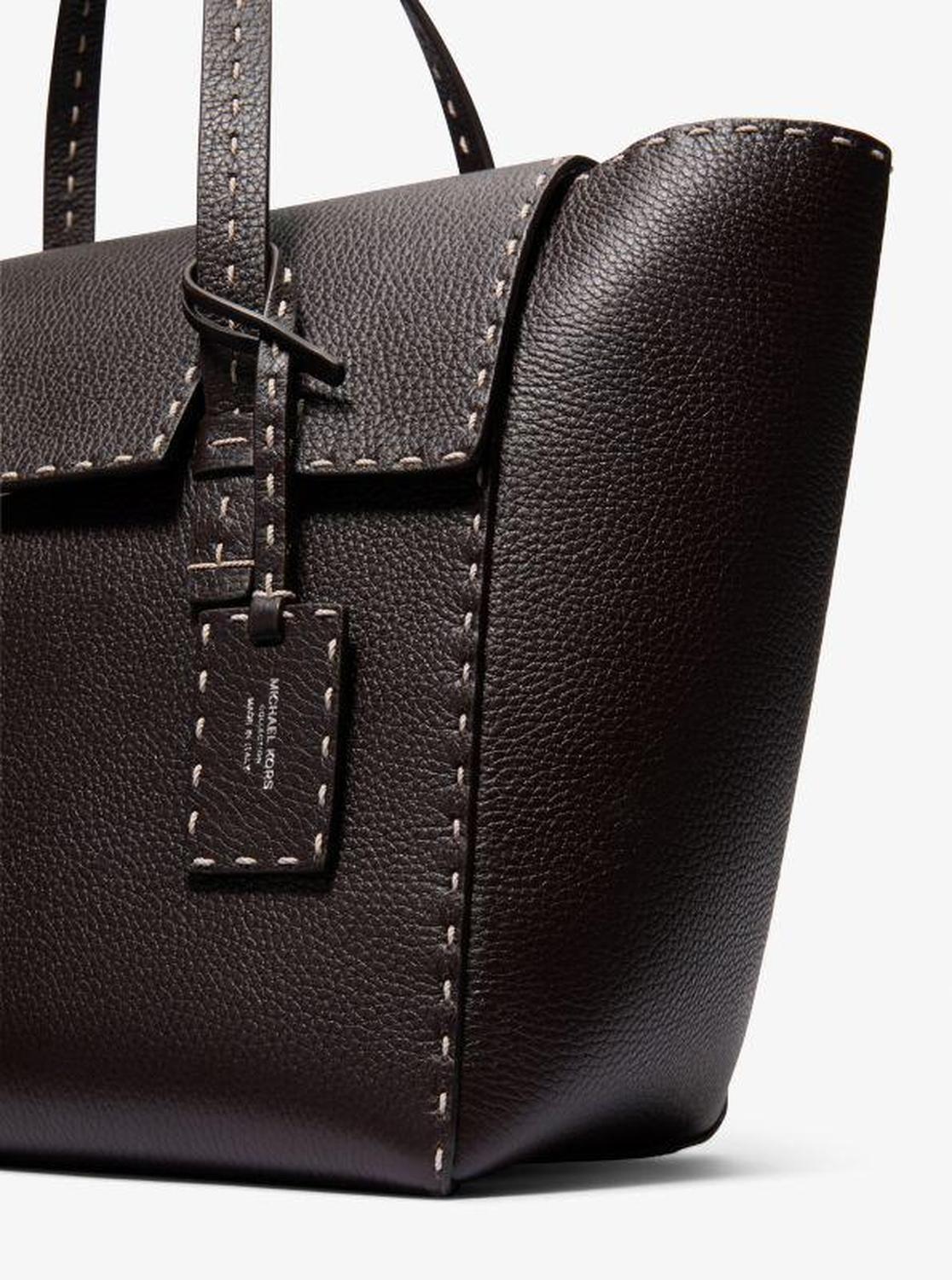 Sophia Hand-Stitched Pebbled Leather Satchel