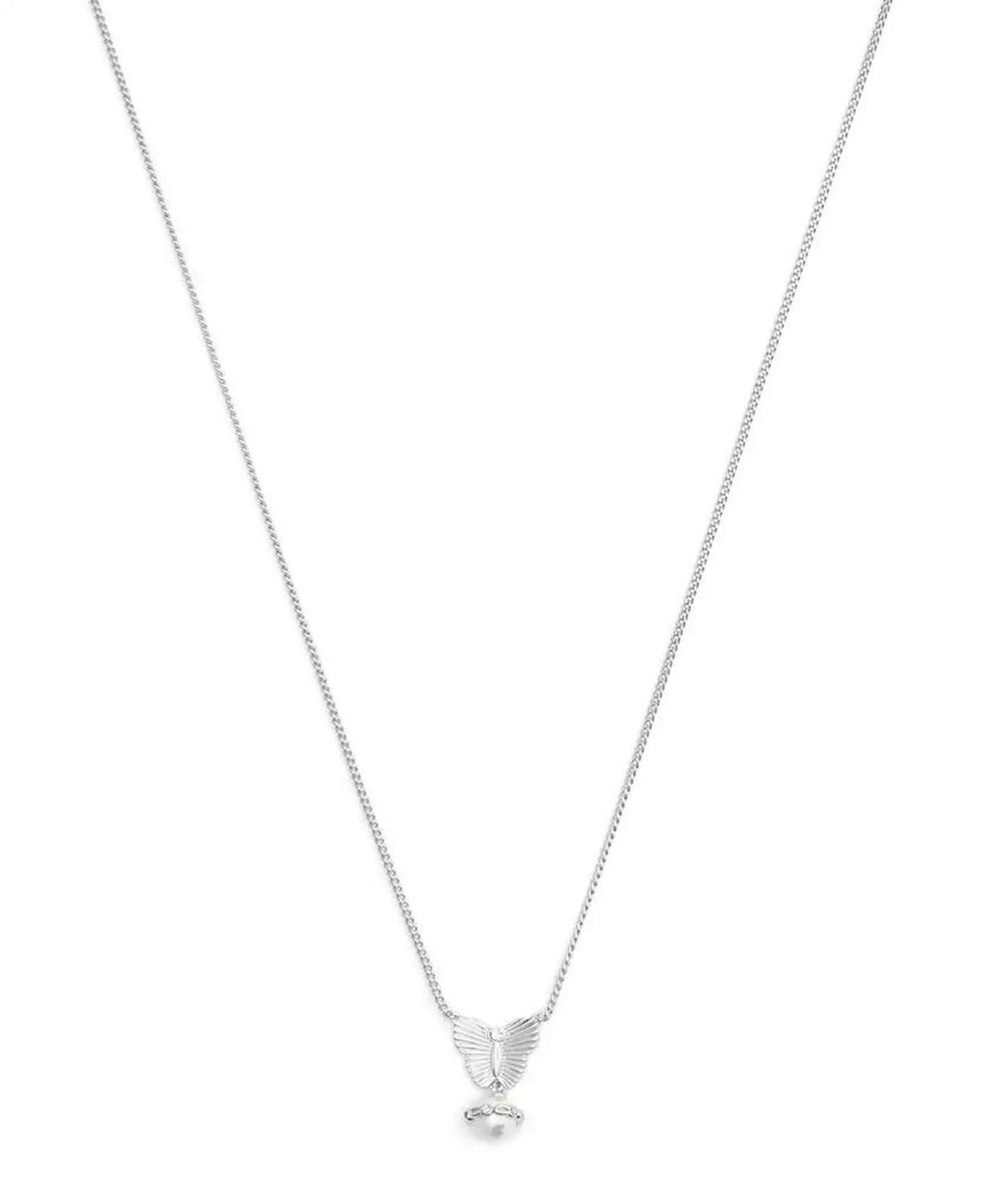 Faux Stone Signature Heritage Butterfly Cultivated Pearl Pendant Necklace