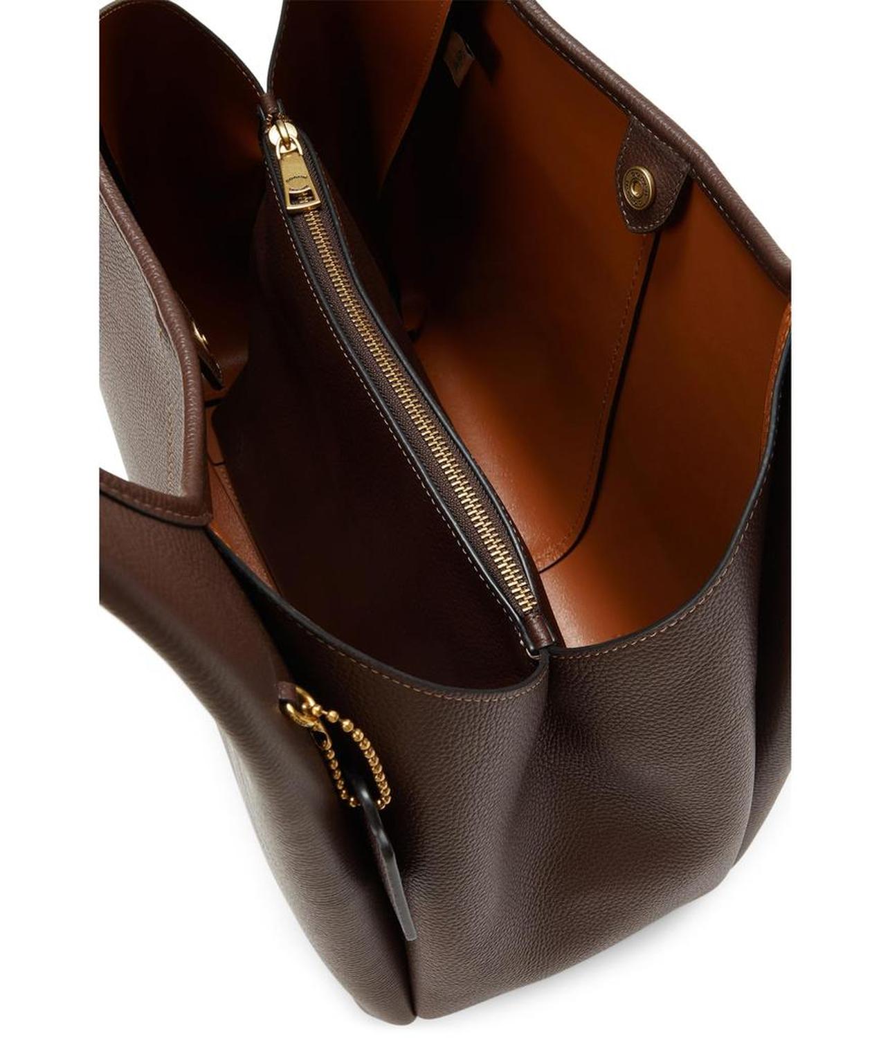 Polished Pebble Leather Lana Shoulder Bag