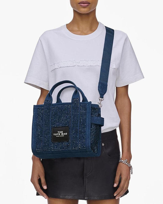 The Crystal Denim Small Tote Bag