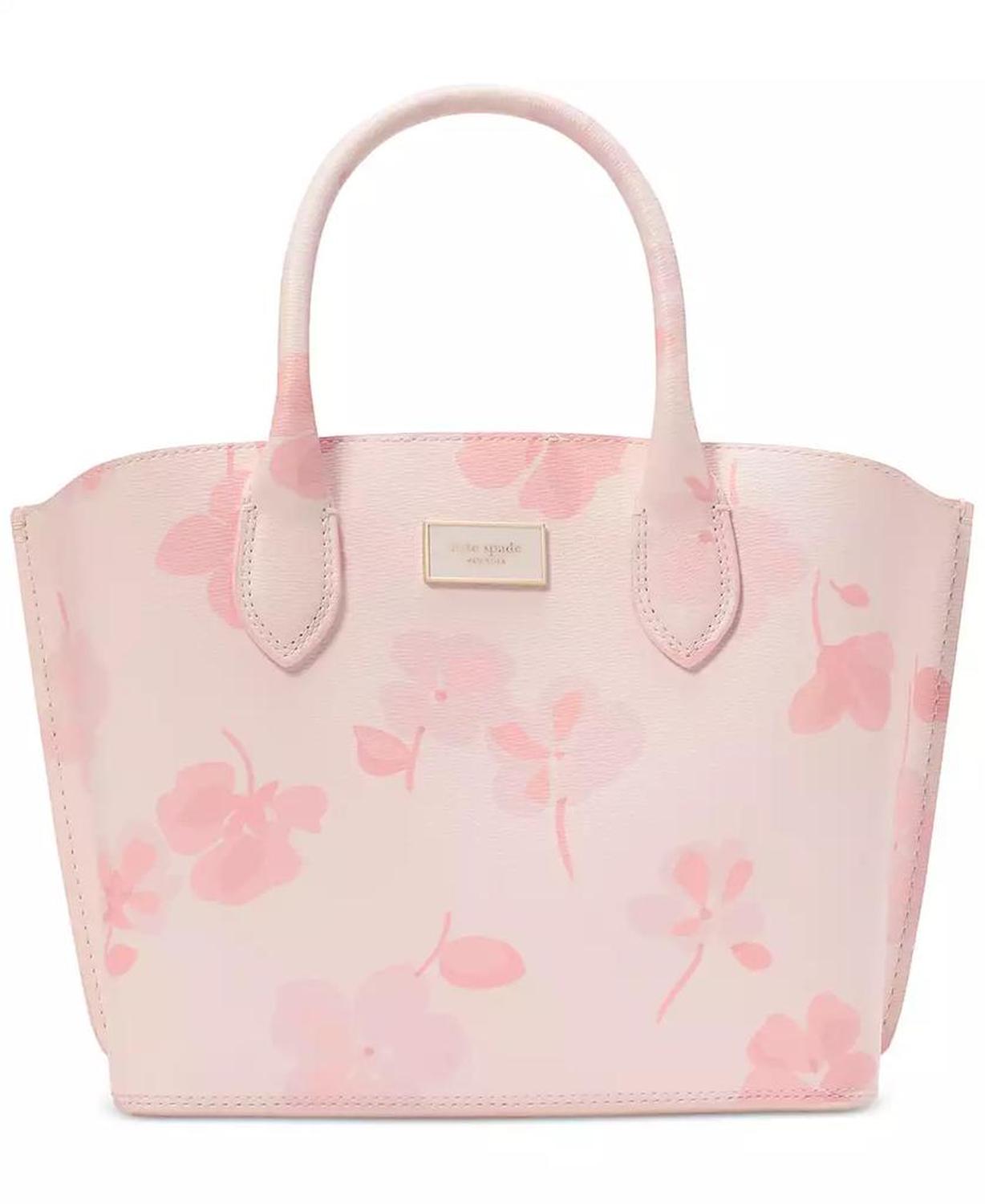 spring pansies Suite Leather Tote Bag