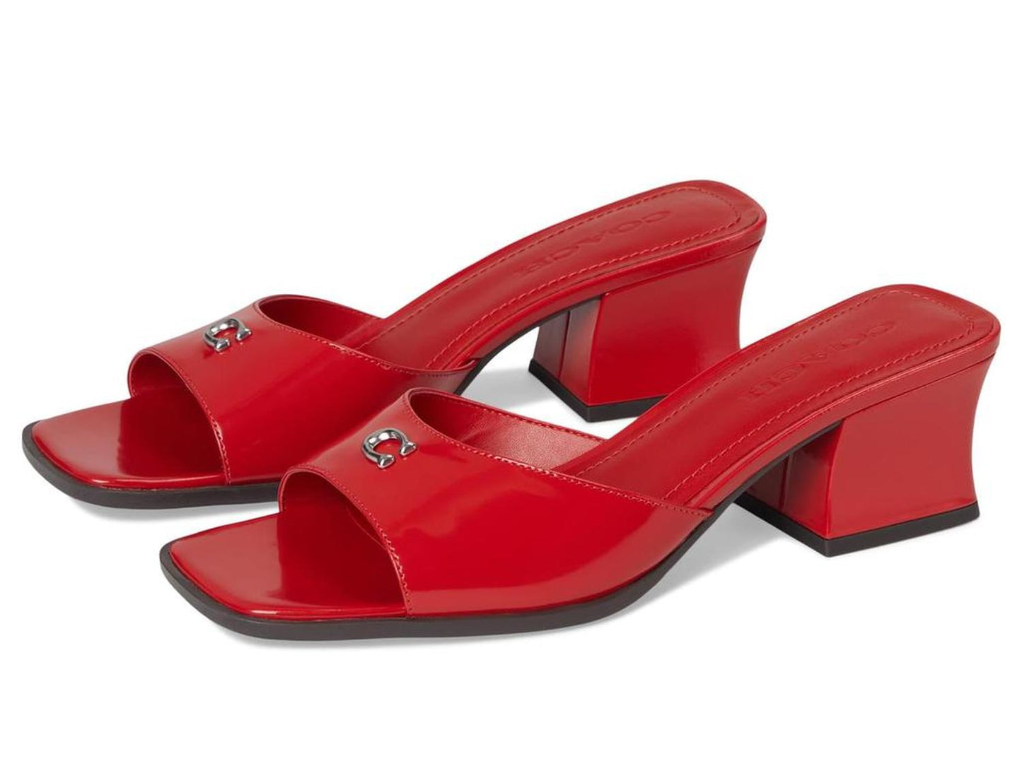 Sculpted C Leather Block Heel Sandals
