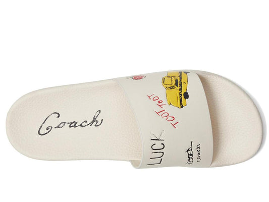 Udele Sport Slide with Sketch Print