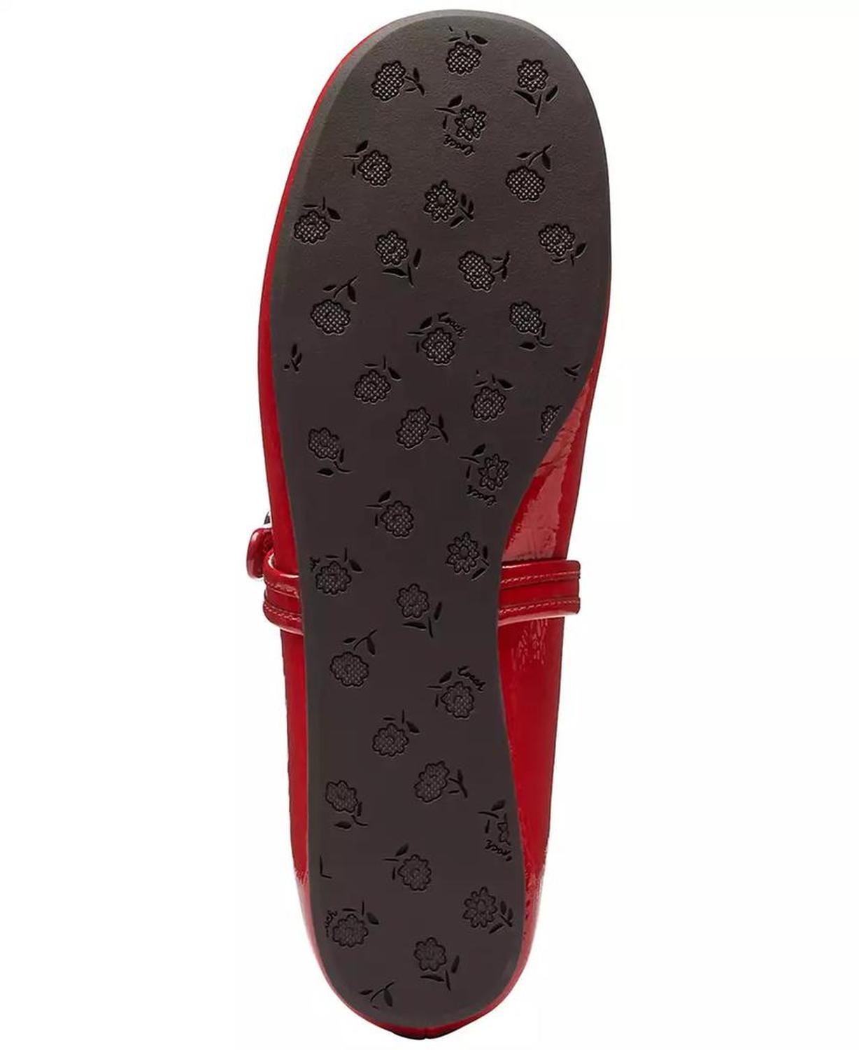 Women's Sculpted C Crinkle Patent Leather Soft Mary Jane Flats