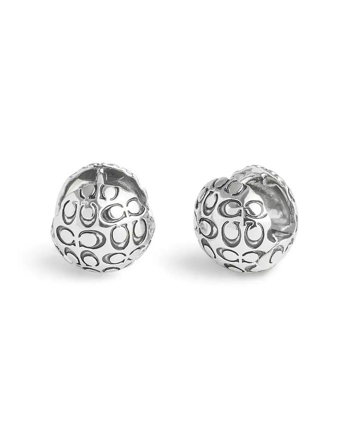 Signature Quilted Orb Huggie Earrings