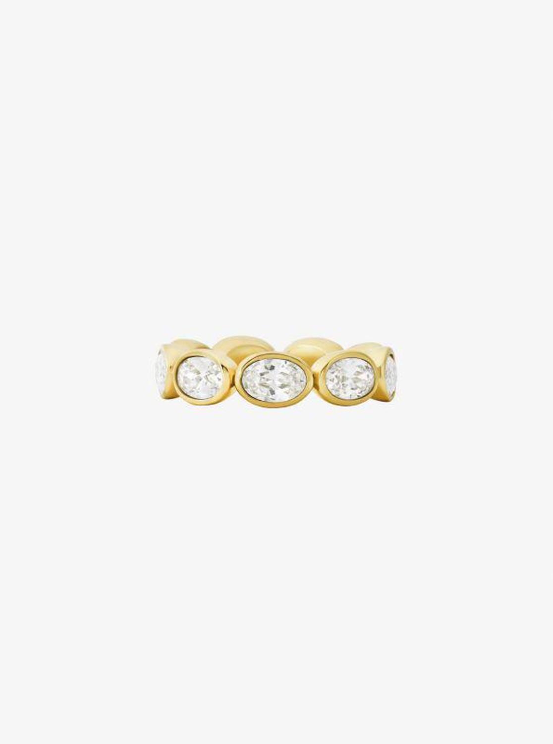 Precious Metal-Plated Cubic Zirconia Tennis Ring