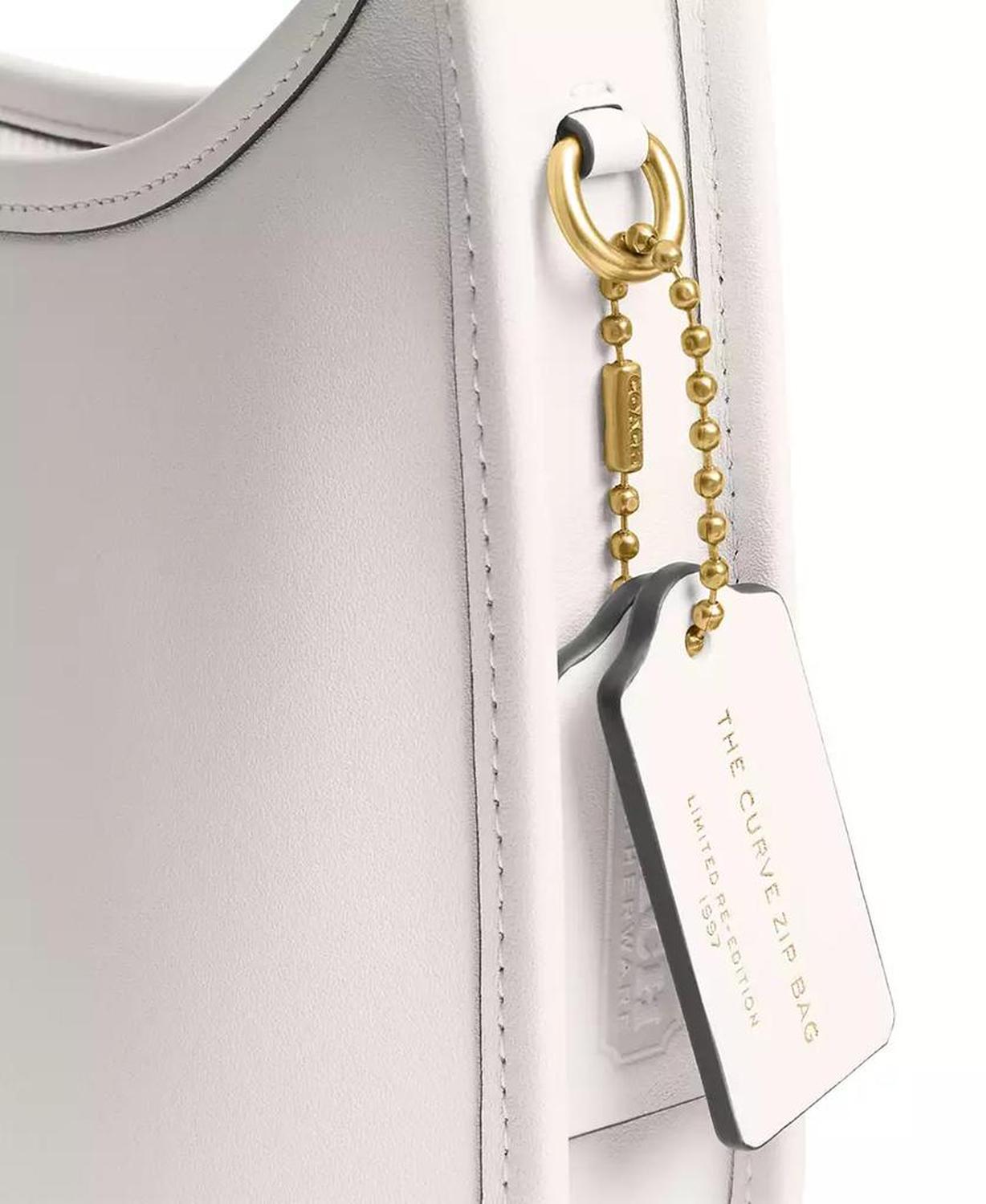 Small Glovetanned Leather Curve Zip Bag