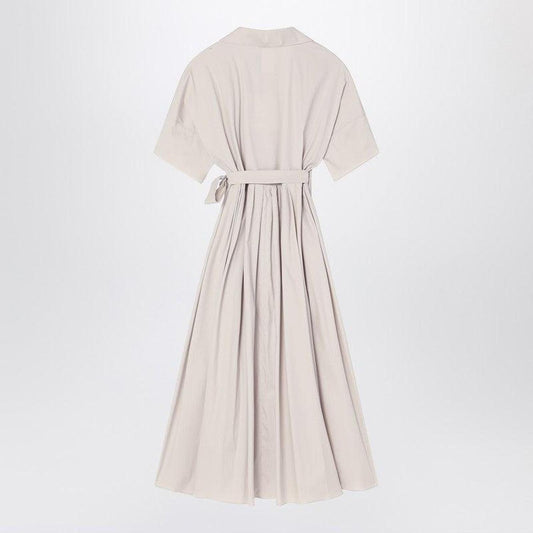 S Max Mara Women's Ecru Wrap Dress In Stretch Poplin