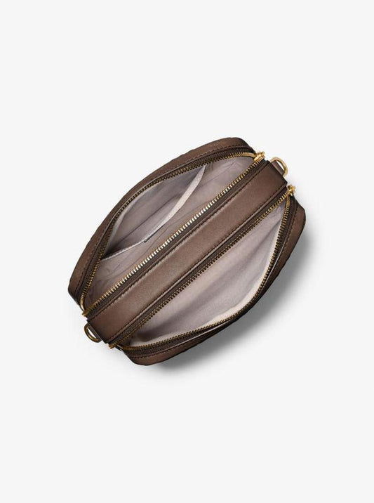 Bryant Medium Logo Embossed Burnished Leather Crossbody Bag