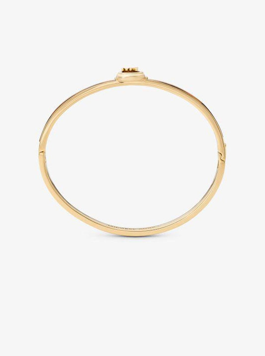 Gold-Tone Plated Lock Tortoise Bangle