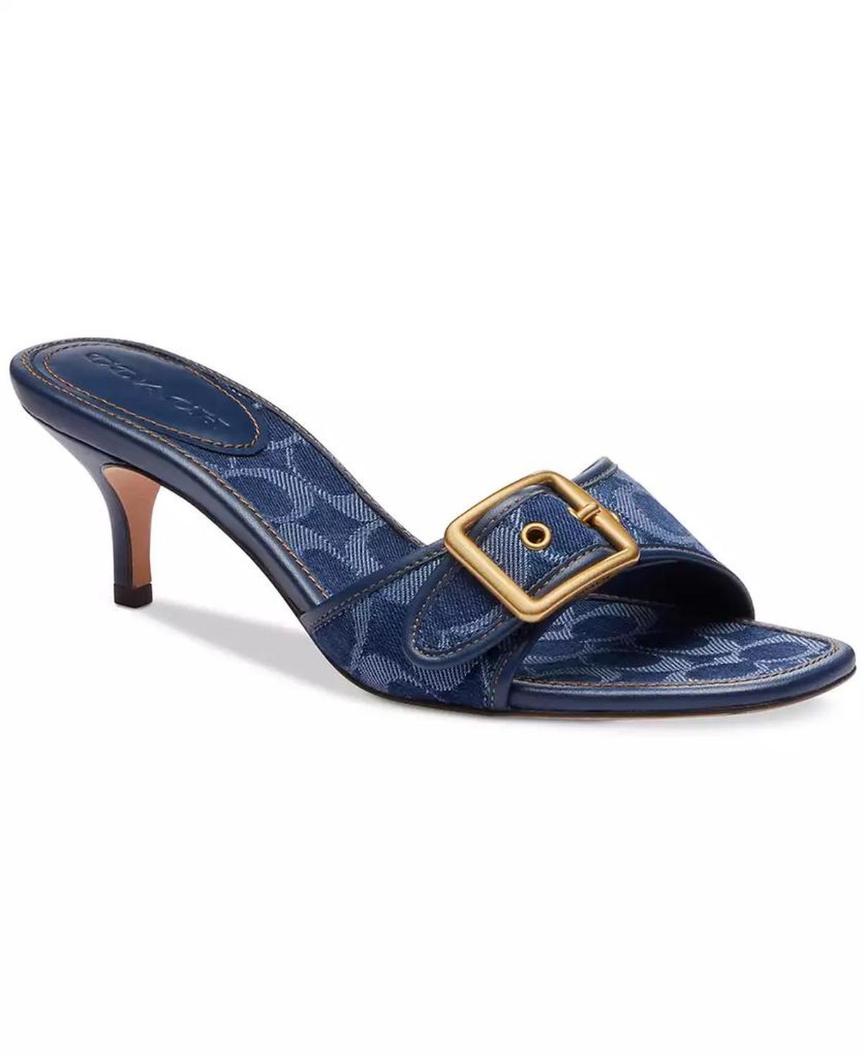 Women's Margot Kitten-Heel Slide Sandals Women's Margot Kitten-Heel Slide Sandals