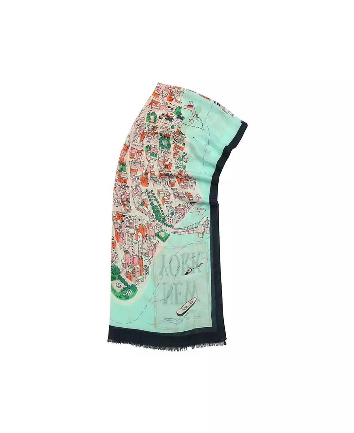 Women's Map Oblong Scarf