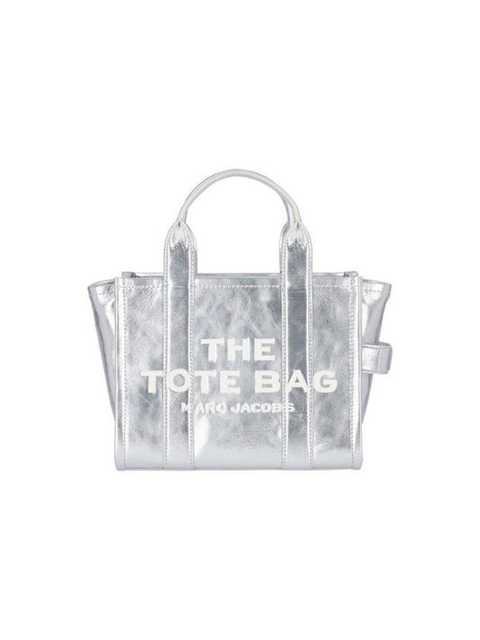The Small Metallic Leather' Tote Bag – Silver