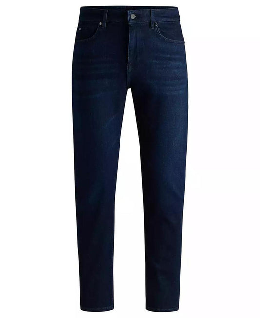 Men's Dark-Blue Soft Denim Regular-Fit Jeans