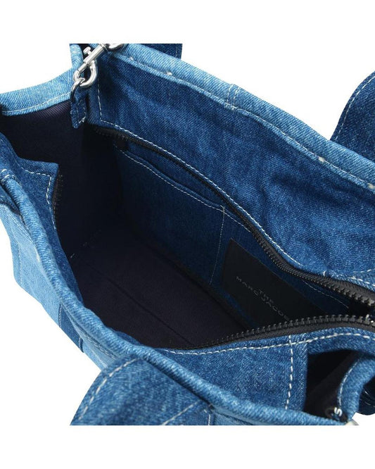 Medium Traveler Tote in Blue Denim Cotton