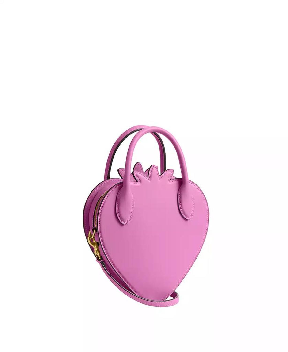Strawberry Leather Mini Crossbody Bag