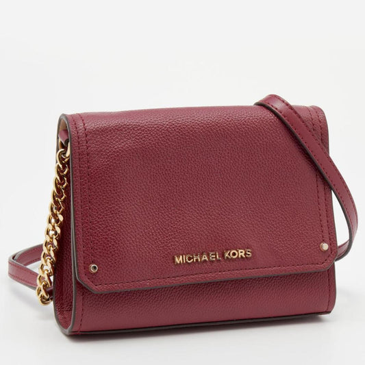 Michael Kors Leather Jet Set Flap Crossbody Bag