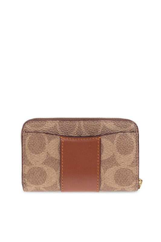 Coach Logo Plaque Zip-Around Wallet