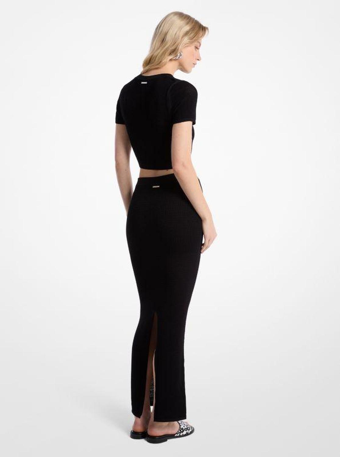 Crocheted Viscose Blend Maxi Skirt